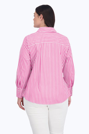 Mary Plus Stretch No Iron Stripe Shirt