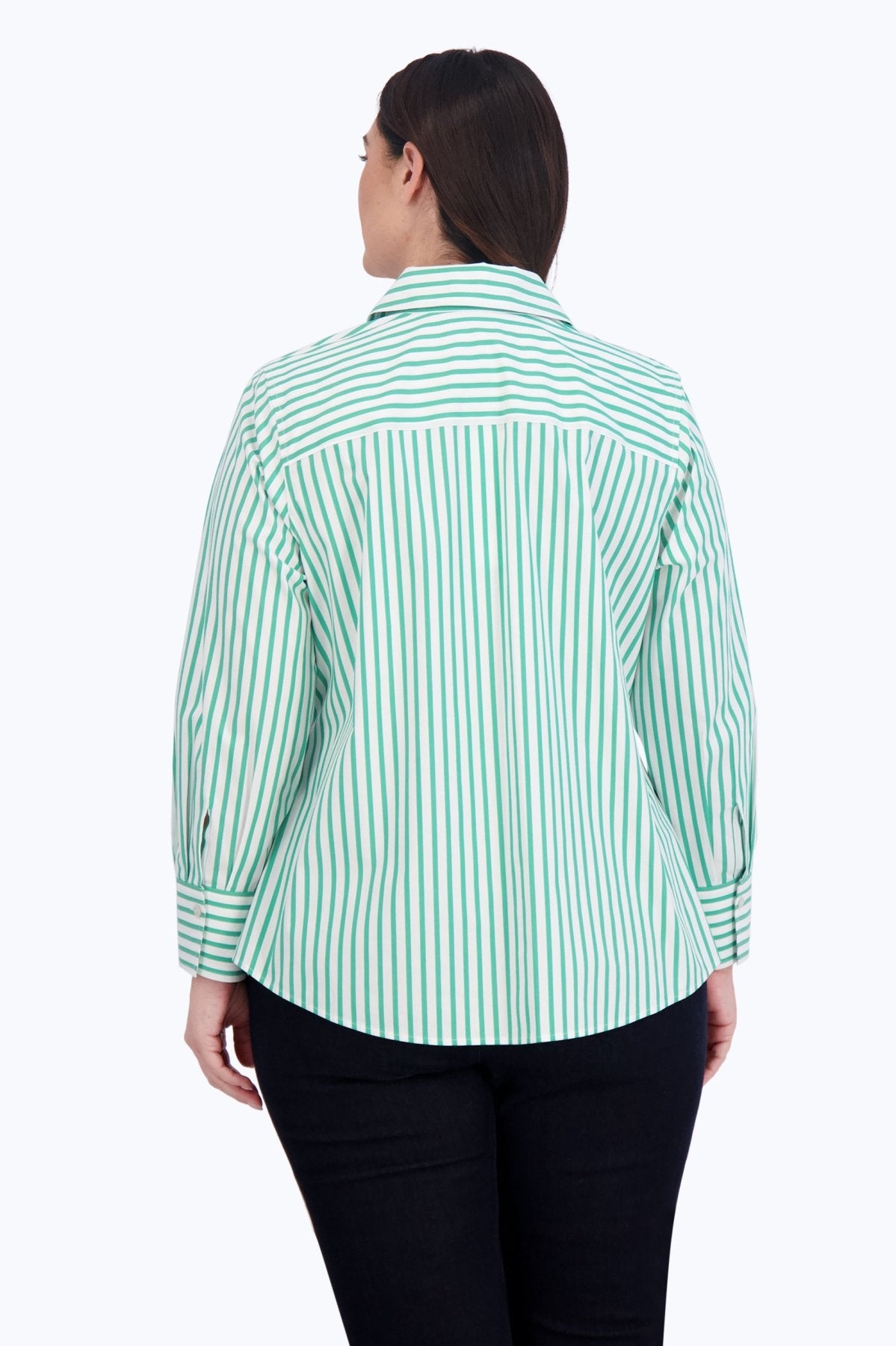 Mary Plus Stretch No Iron Stripe Shirt