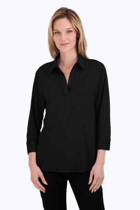 Sophia Solid Jersey Popover Shirt