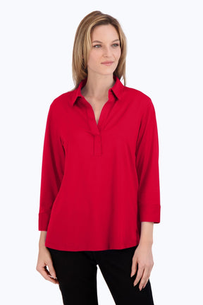 Sophia Solid Jersey Popover Shirt