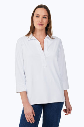 Sophia Solid Jersey Popover Shirt