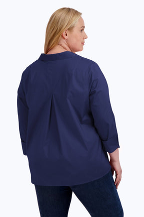 Agnes Plus No Iron Stretch Long Sleeve Popover Shirt