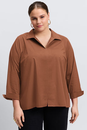 Agnes Plus No Iron Stretch Long Sleeve Popover Shirt