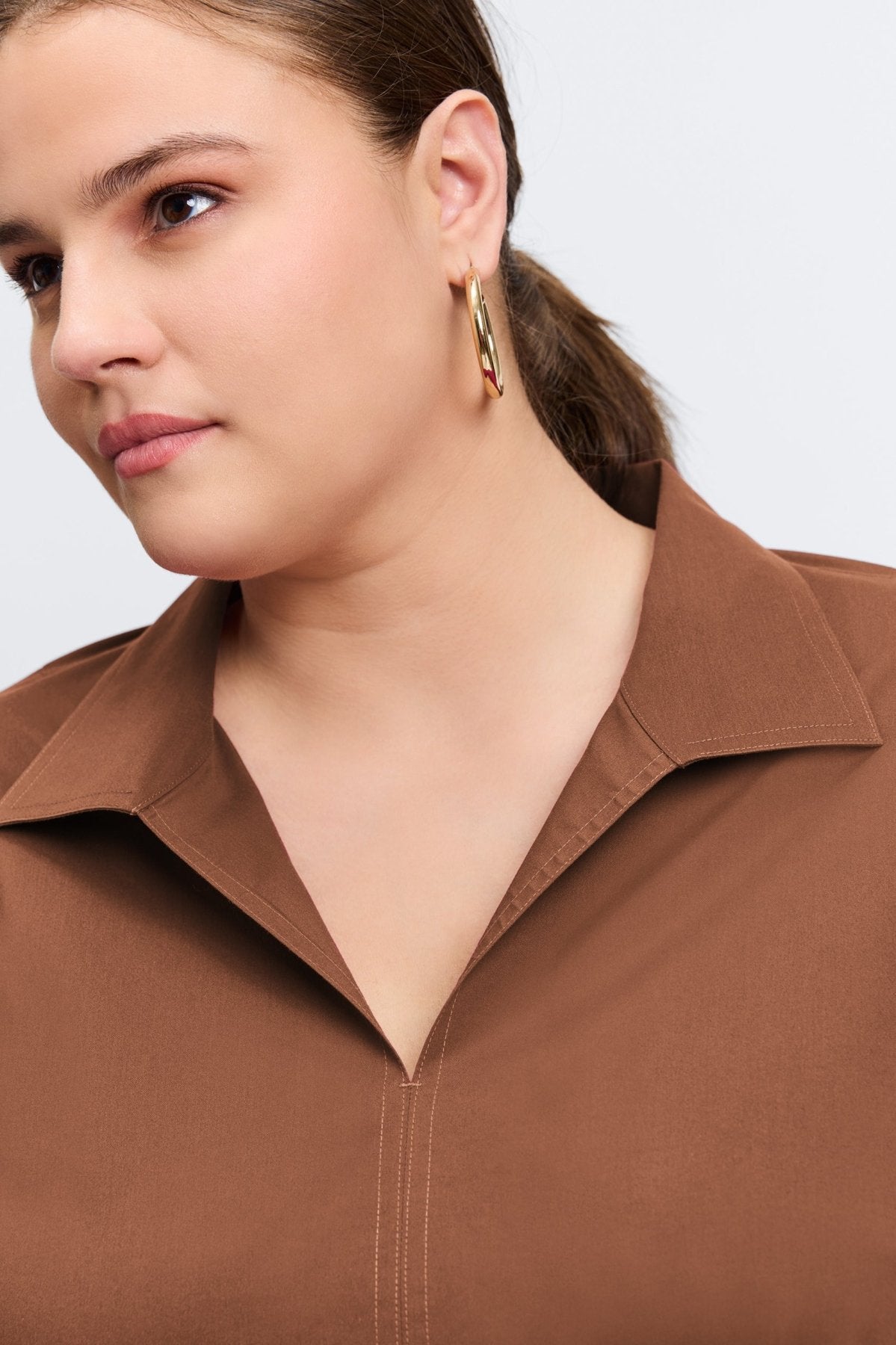 Agnes Plus Stretch No Iron Popover Long Sleeve Shirt