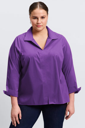 Agnes Plus No Iron Stretch Long Sleeve Popover Shirt