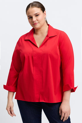 Agnes Plus No Iron Stretch Long Sleeve Popover Shirt