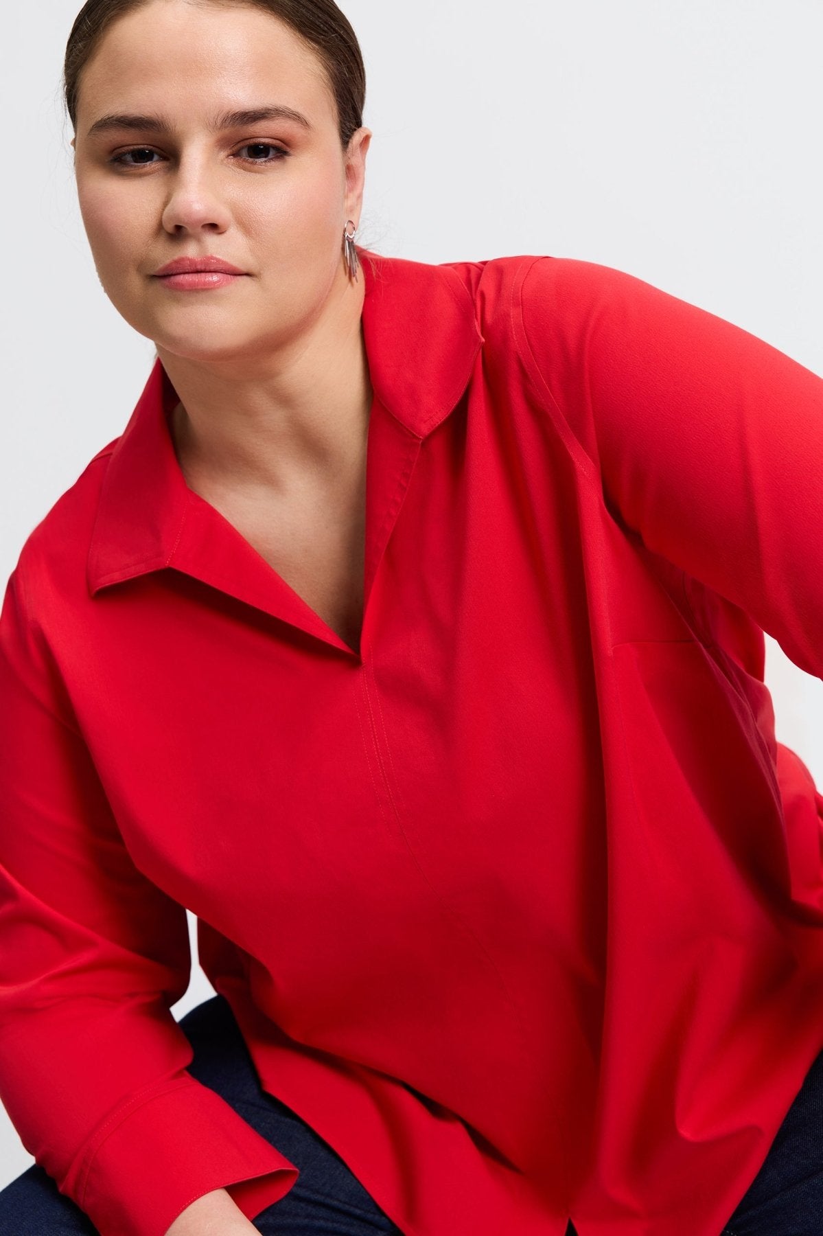 Agnes Plus No Iron Stretch Long Sleeve Popover Shirt