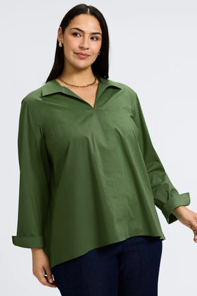 Agnes Plus Stretch No Iron Popover Long Sleeve Shirt