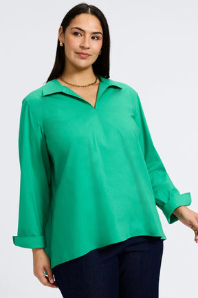 Agnes Plus No Iron Stretch Long Sleeve Popover Shirt