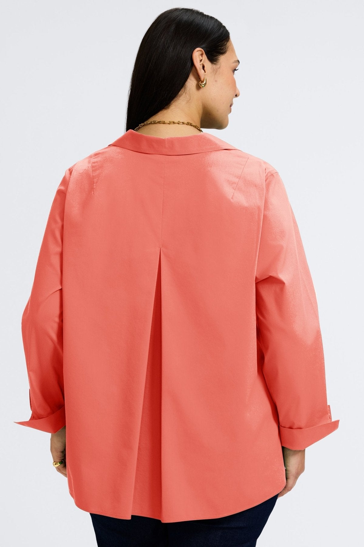 Agnes Plus No Iron Stretch Long Sleeve Popover Shirt