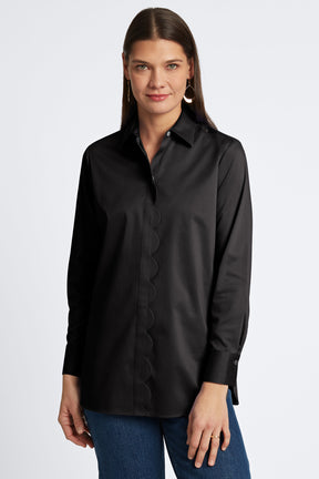 Layla No Iron Stretch Matte Sateen Long Sleeve Tunic