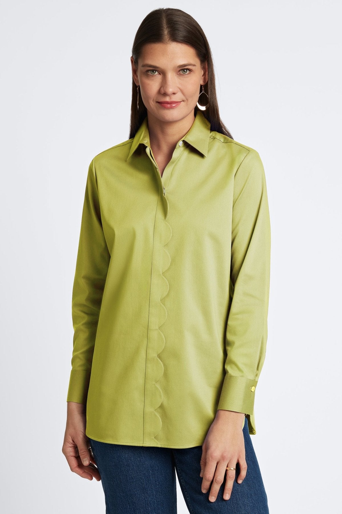 Layla No Iron Stretch Matte Sateen Long Sleeve Tunic