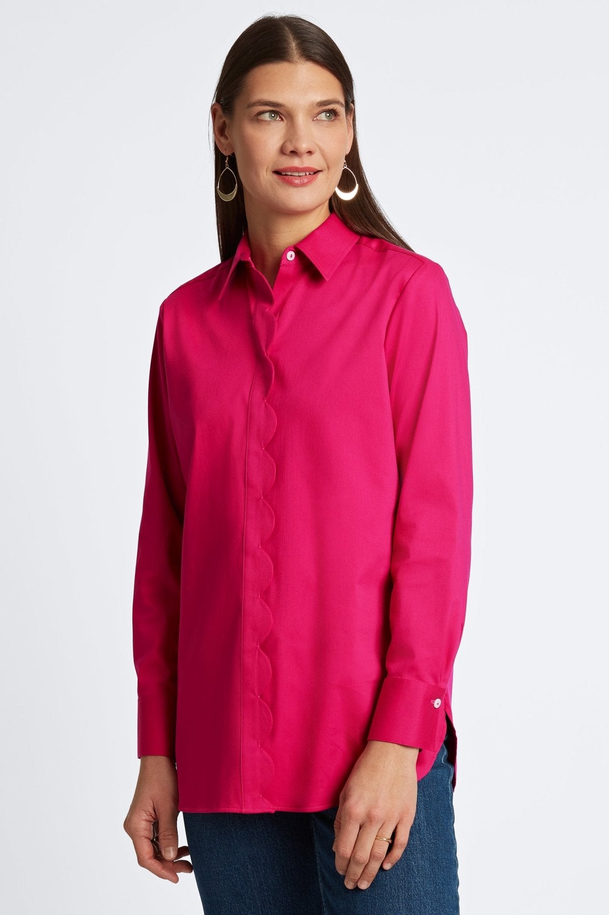 Layla No Iron Stretch Matte Sateen Long Sleeve Tunic