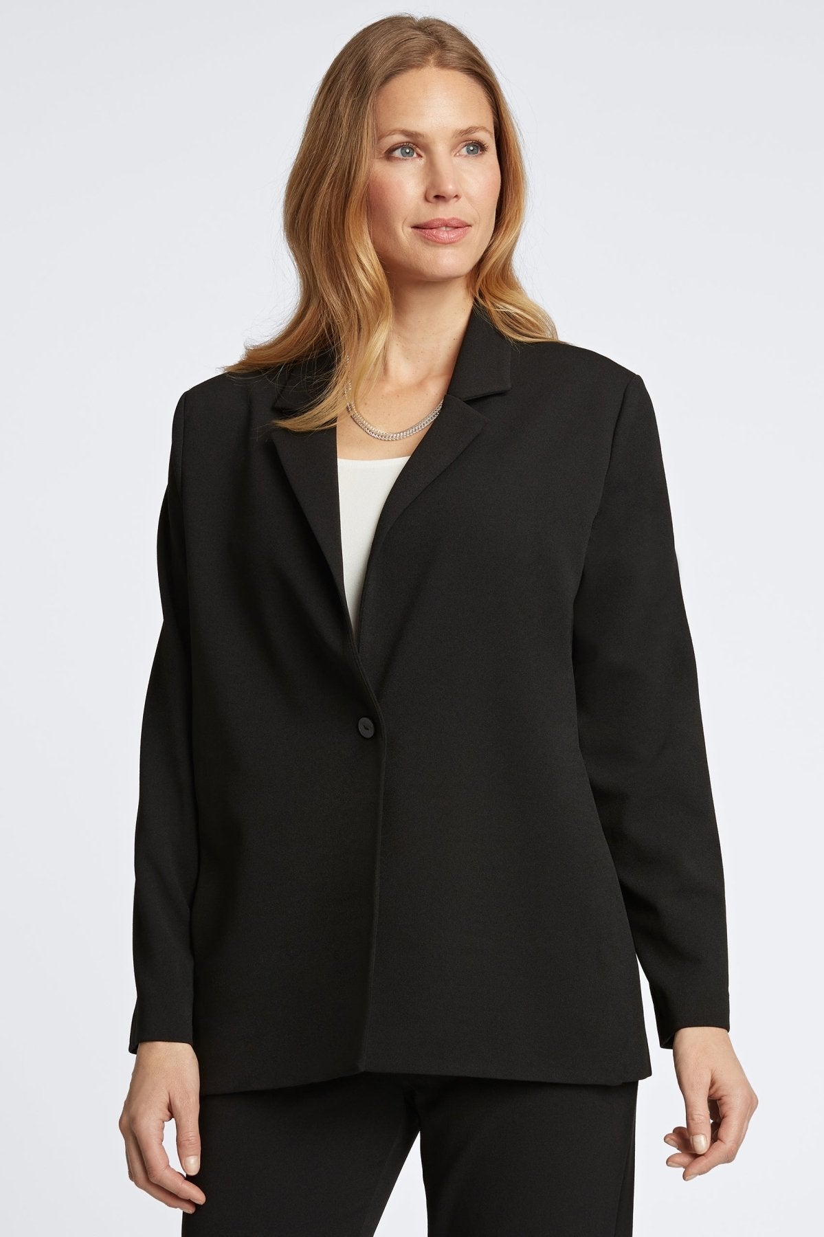 Morgan Knit Crepe Long Sleeve Blazer