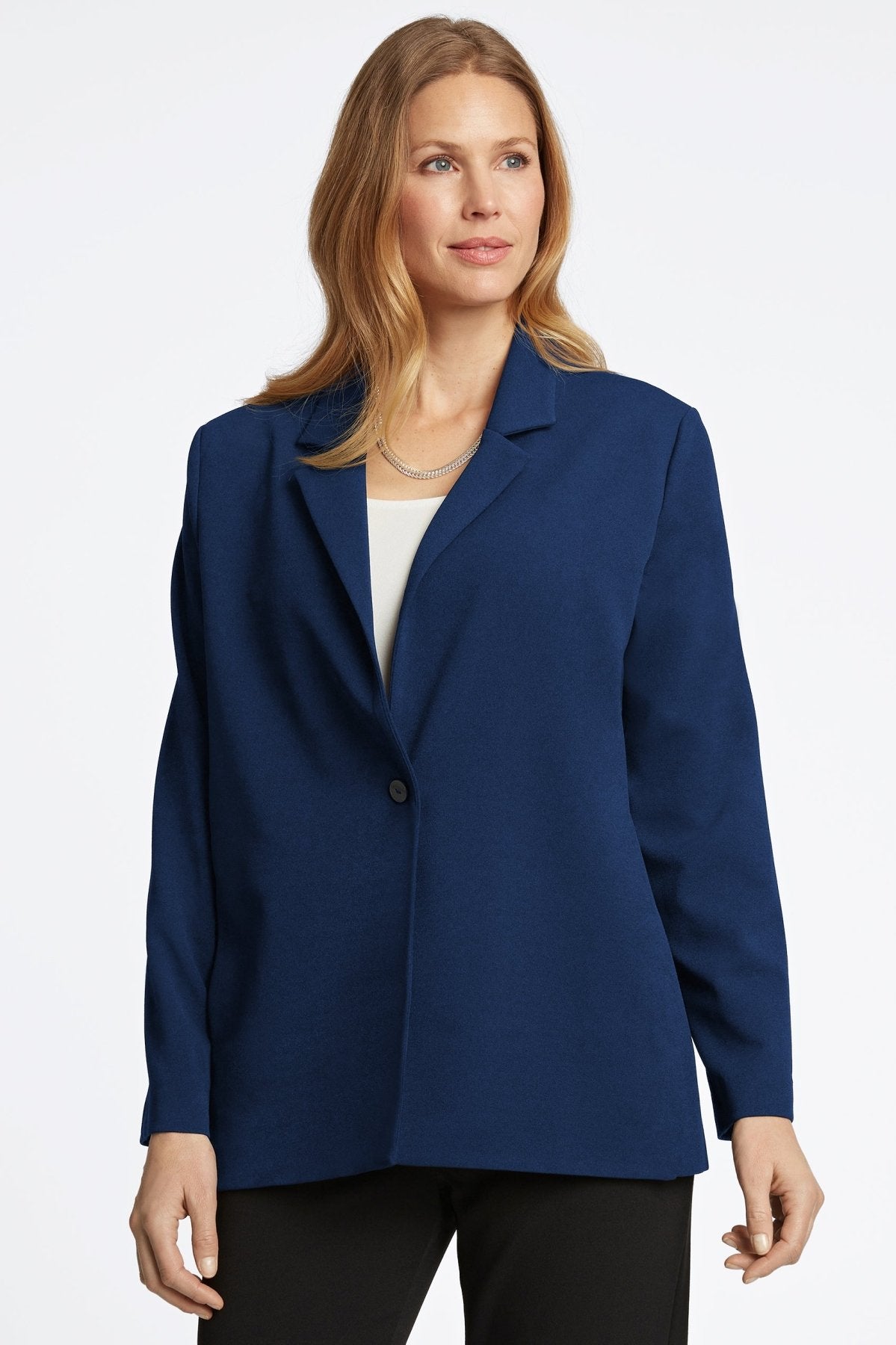 Morgan Knit Crepe Long Sleeve Blazer