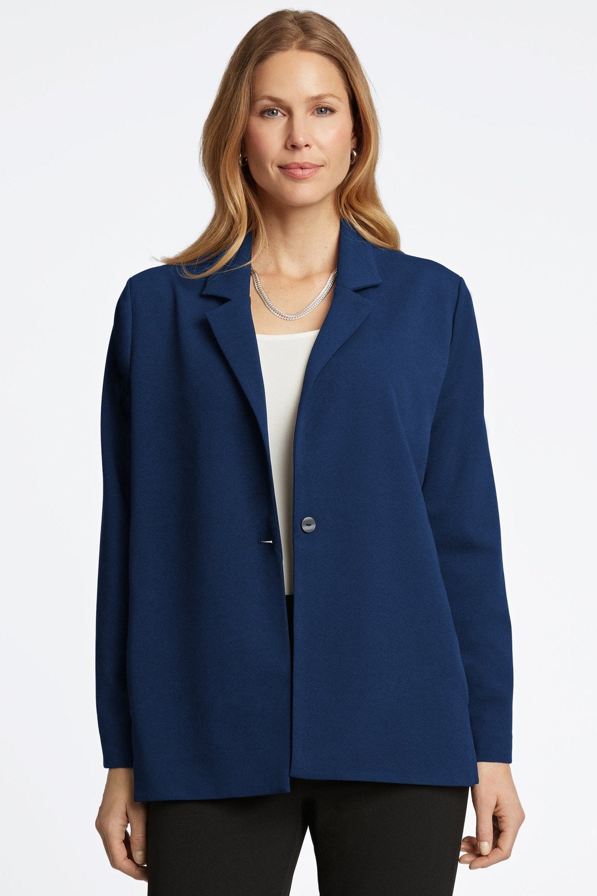 Morgan Knit Crepe Long Sleeve Blazer