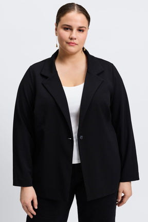 Morgan Plus Knit Crepe Long Sleeve Blazer