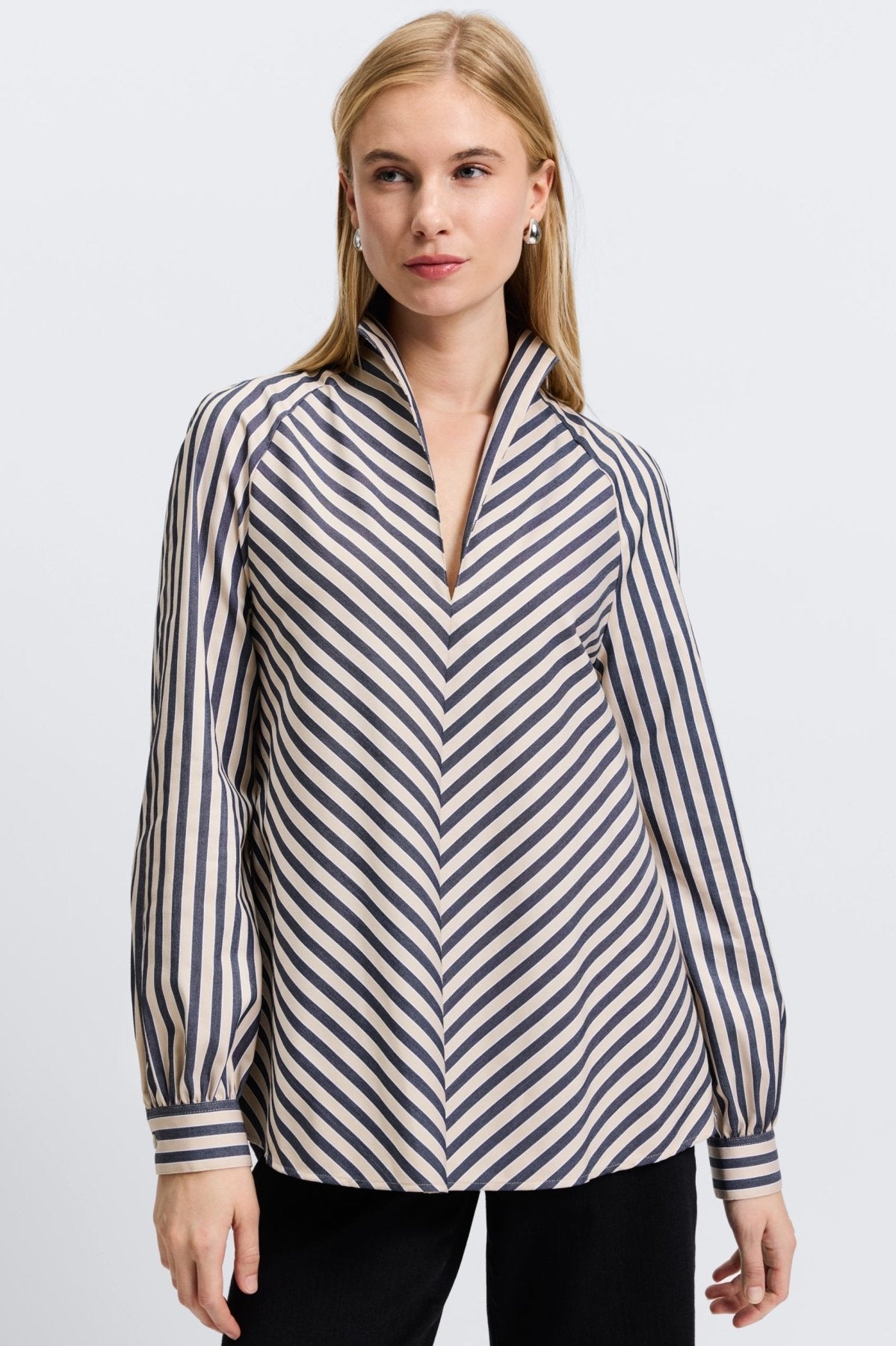 Daphne Essential Stretch Striped No Iron Popover