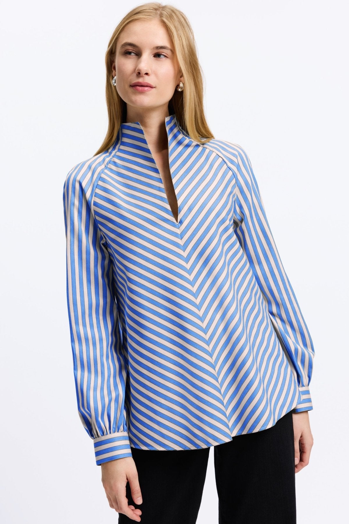 Daphne Essential Stretch Striped No Iron Popover