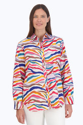 Boyfriend No Iron Colorful Zebra Tunic