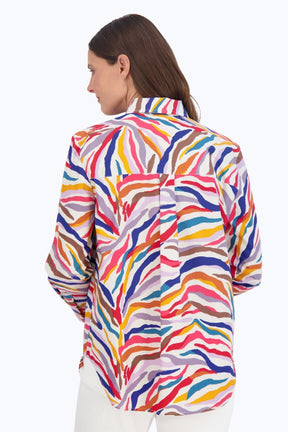 Boyfriend No Iron Colorful Zebra Tunic