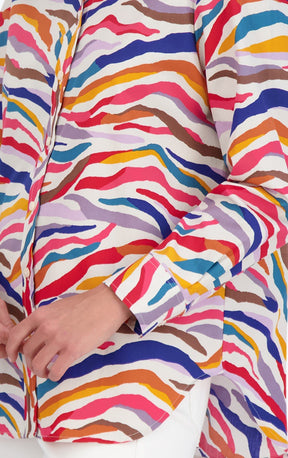 Boyfriend No Iron Colorful Zebra Tunic