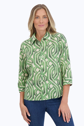 Hampton No Iron Watercolor Braid Shirt