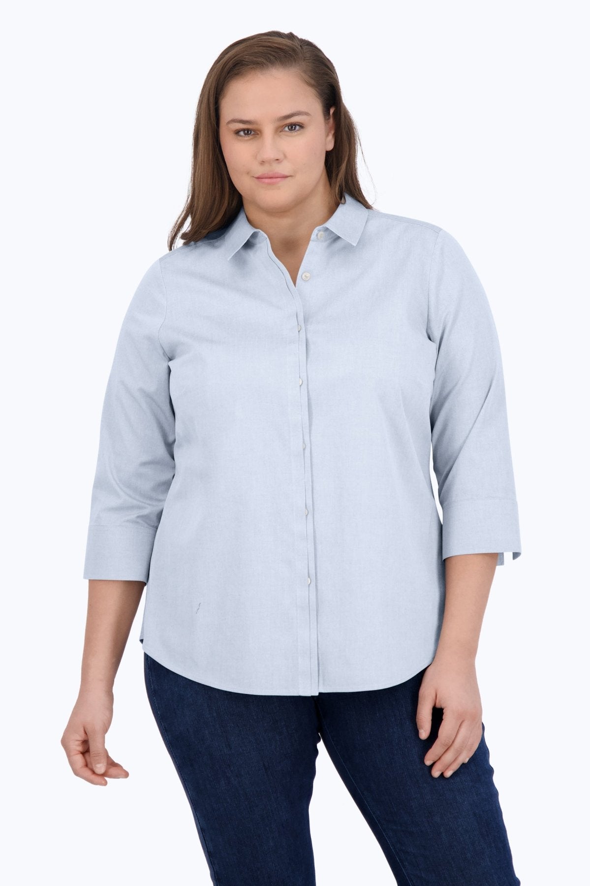 Charlie Plus No Iron Pinpoint 3/4 Sleeve Shirt