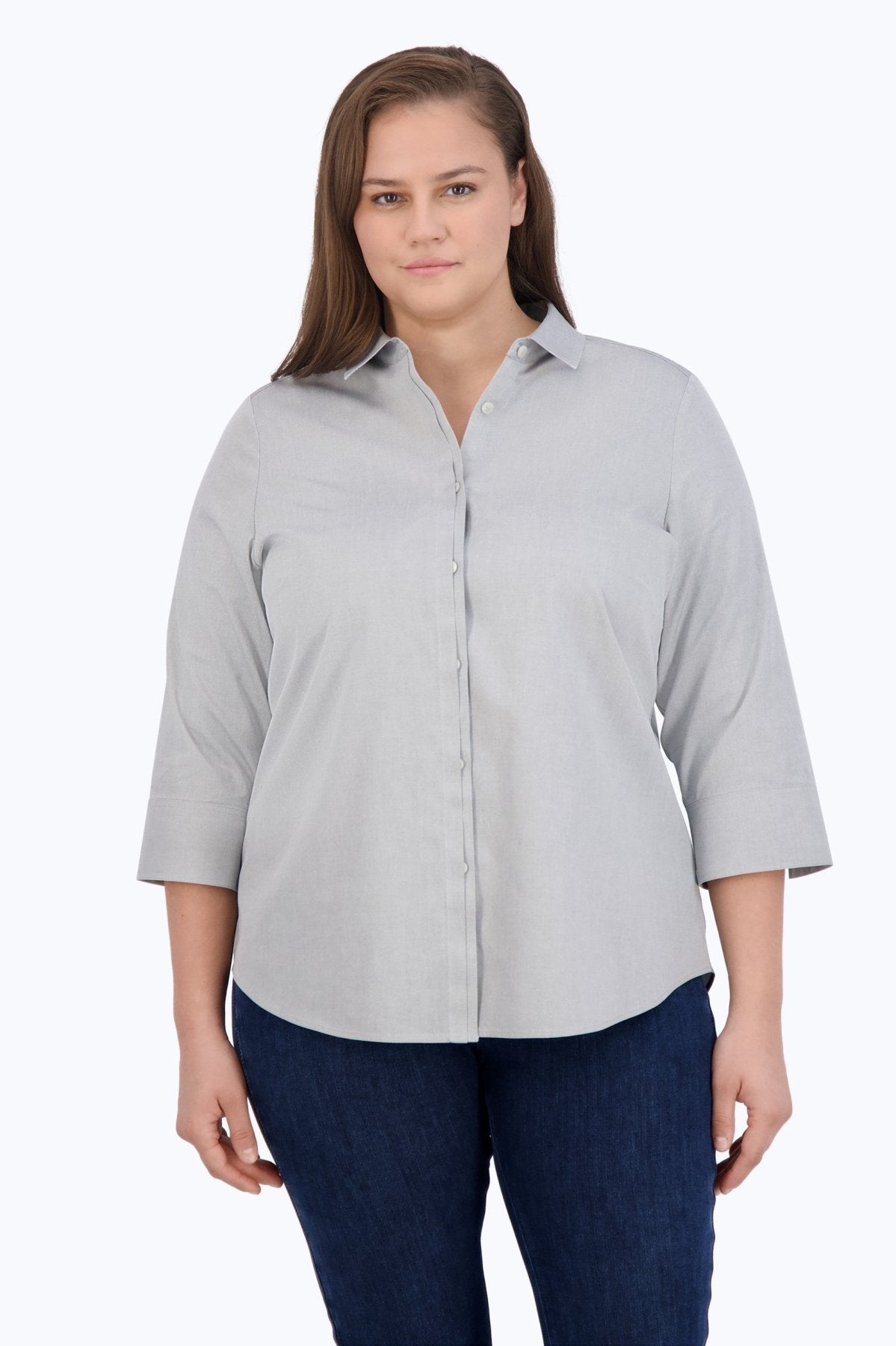 Charlie Plus No Iron Pinpoint 3/4 Sleeve Shirt