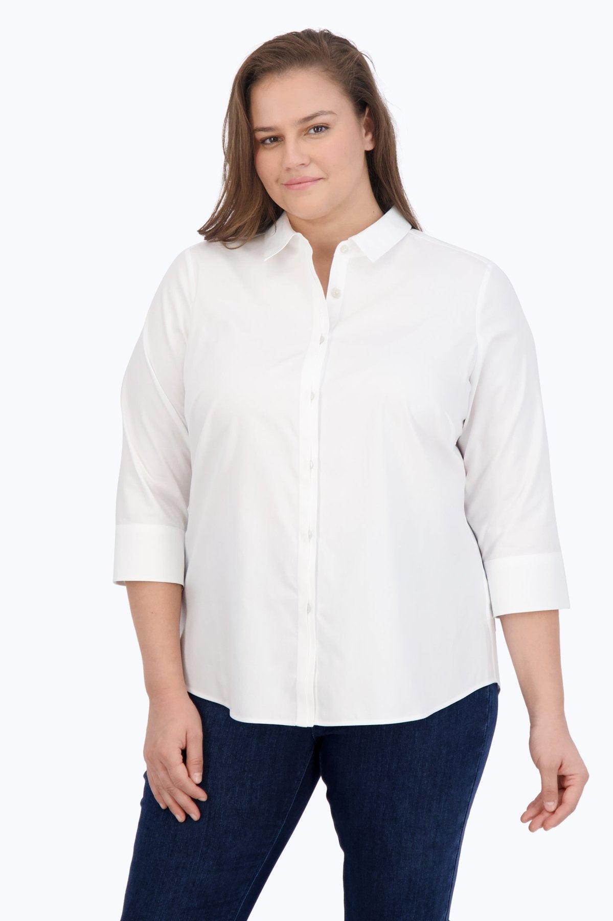 Charlie Plus No Iron Pinpoint 3/4 Sleeve Shirt