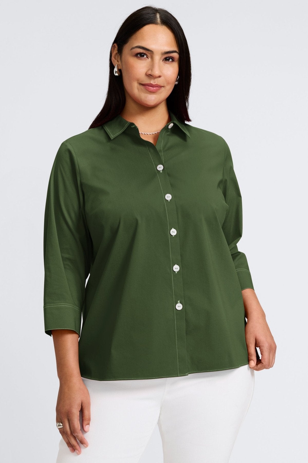 Kelly Plus No Iron Stretch 3/4 Sleeve Shirt