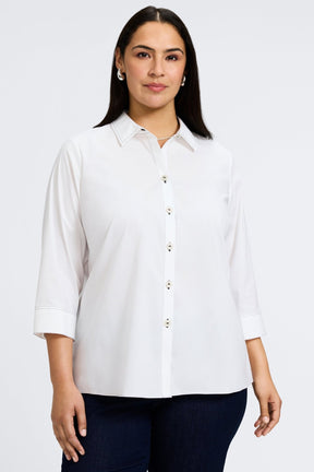 Kelly Plus No Iron Stretch 3/4 Sleeve Shirt