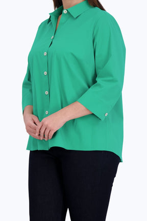 Kelly Plus No Iron Stretch 3/4 Sleeve Shirt