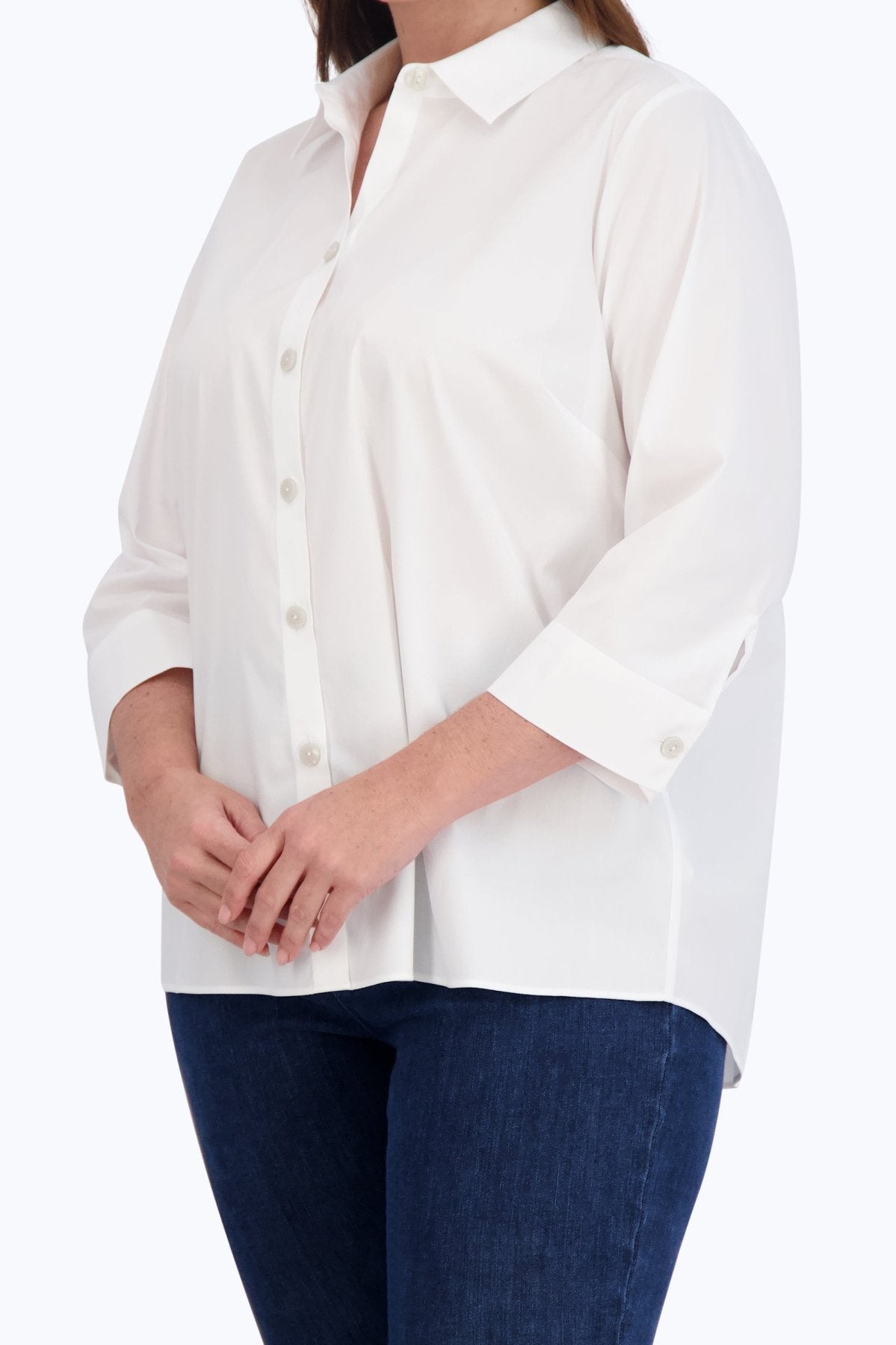 Kelly Plus No Iron Stretch 3/4 Sleeve Shirt