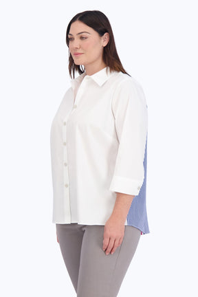 Kelly Plus Stretch No Iron Colorblock Stripe Shirt