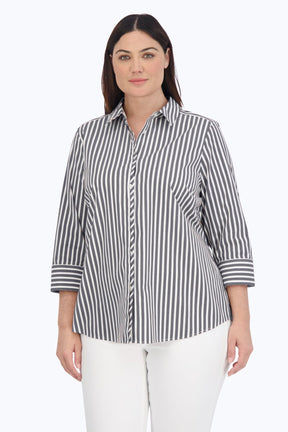 Charlie Plus Stretch No Iron Stripe Shirt