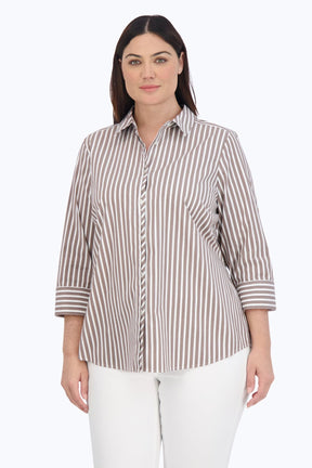 Charlie Plus Stretch No Iron Stripe Shirt