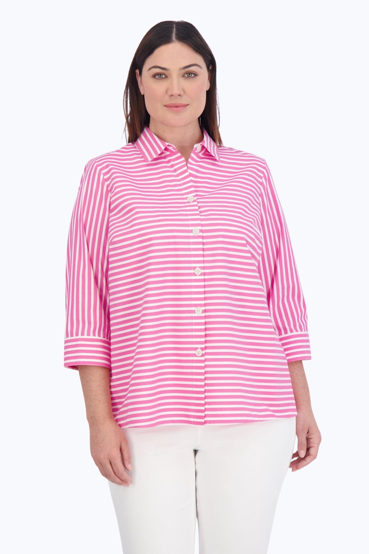 Kelly Plus Stretch No Iron Stripe Shirt