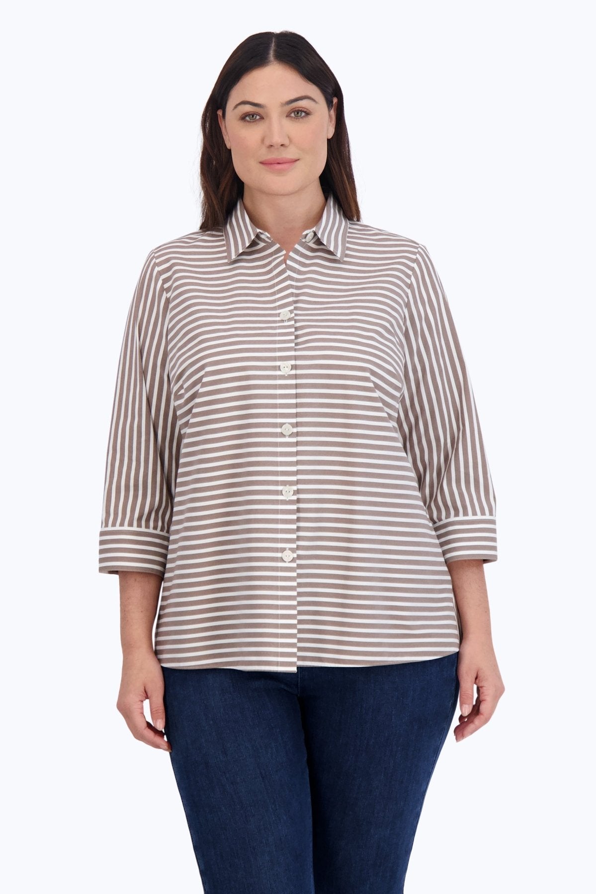 Kelly Plus Stretch No Iron Stripe Shirt