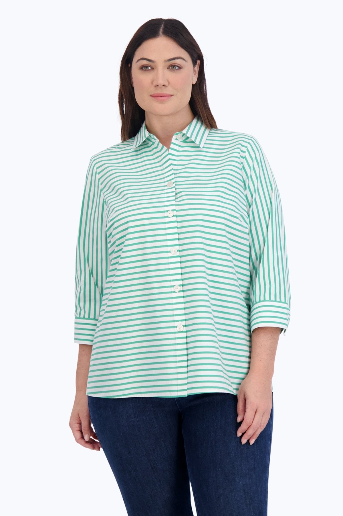 Kelly Plus Stretch No Iron Stripe Shirt