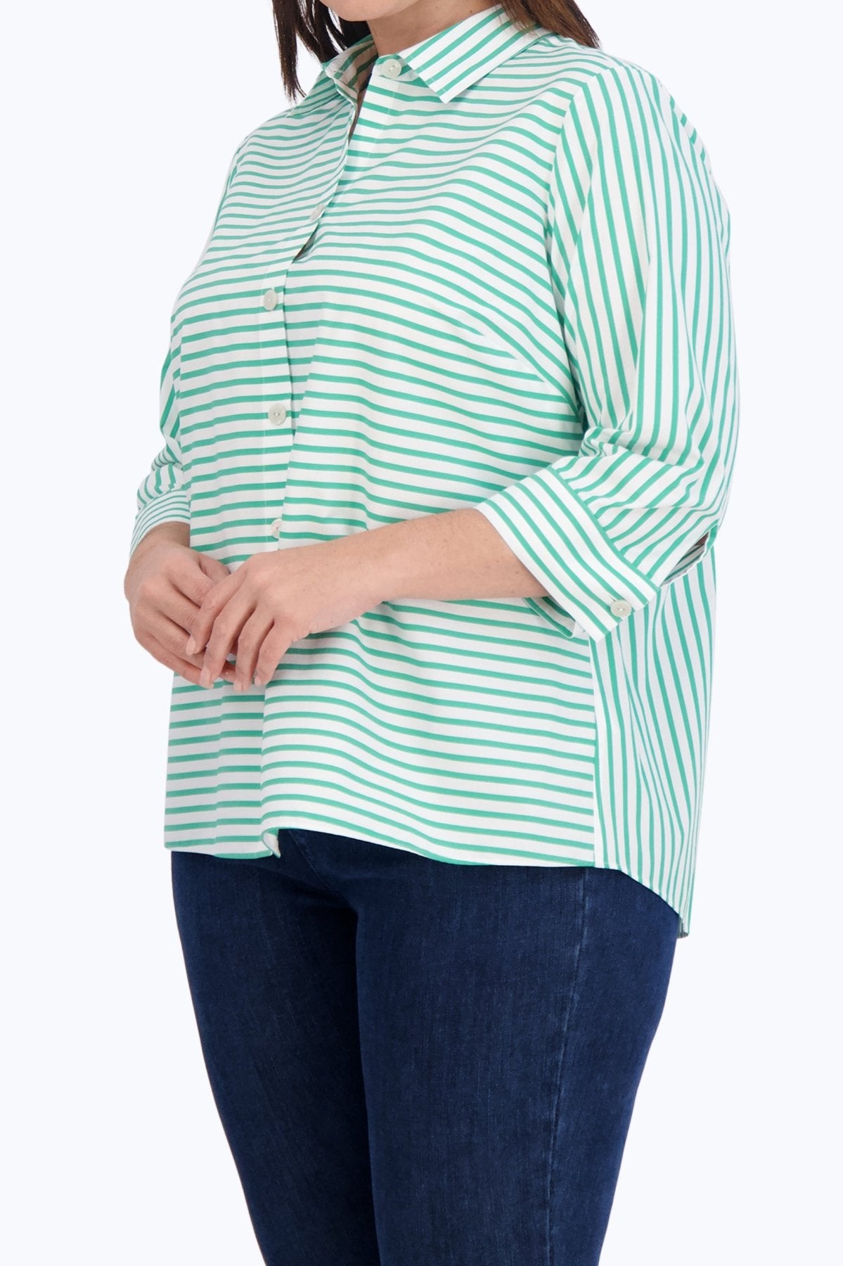 Kelly Plus Stretch No Iron Stripe Shirt