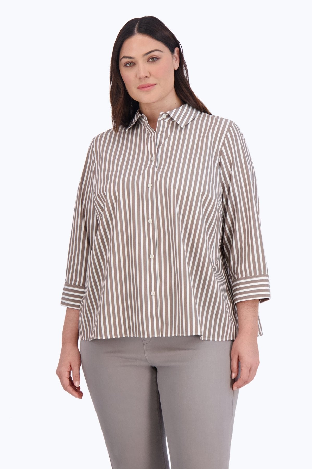 Sandra Plus Stretch No Iron Stripe Shirt