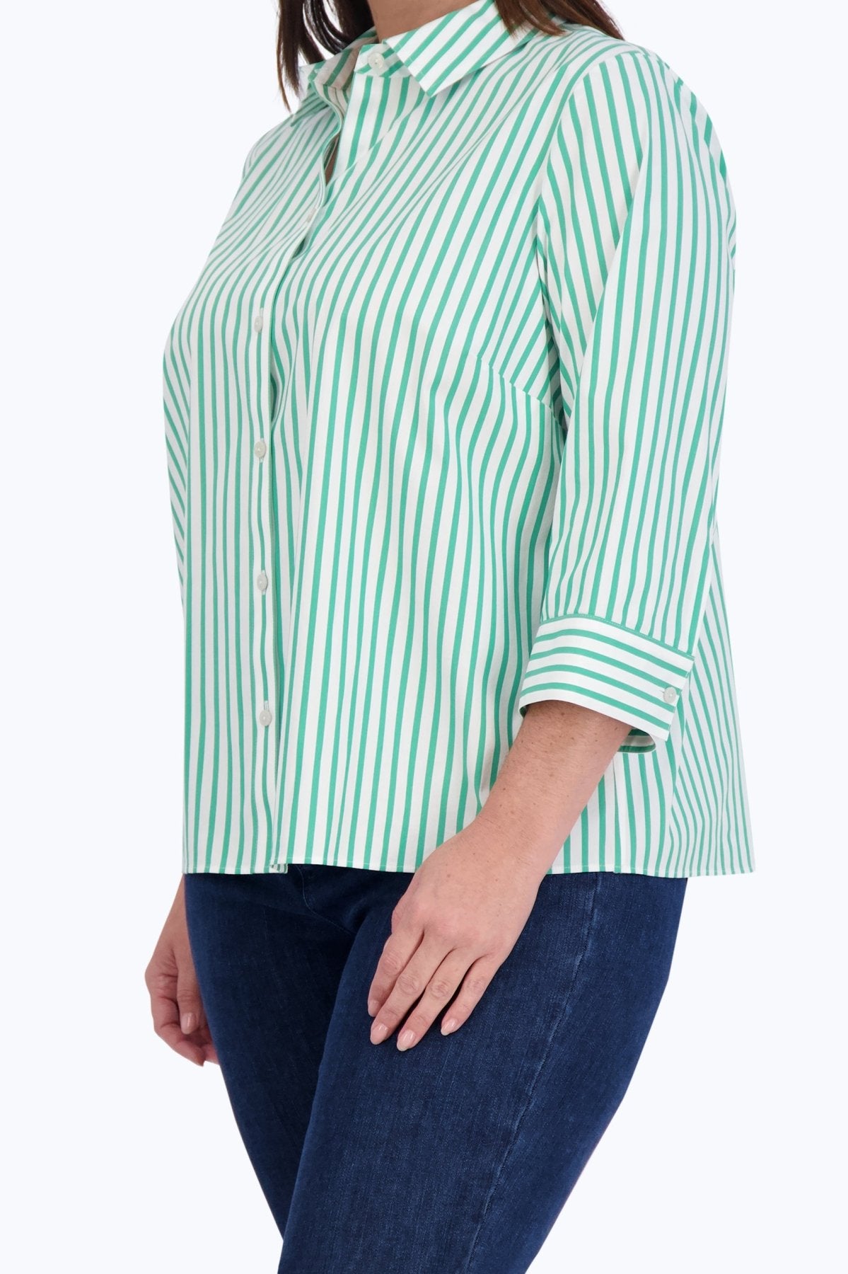 Sandra Plus Stretch No Iron Stripe Shirt