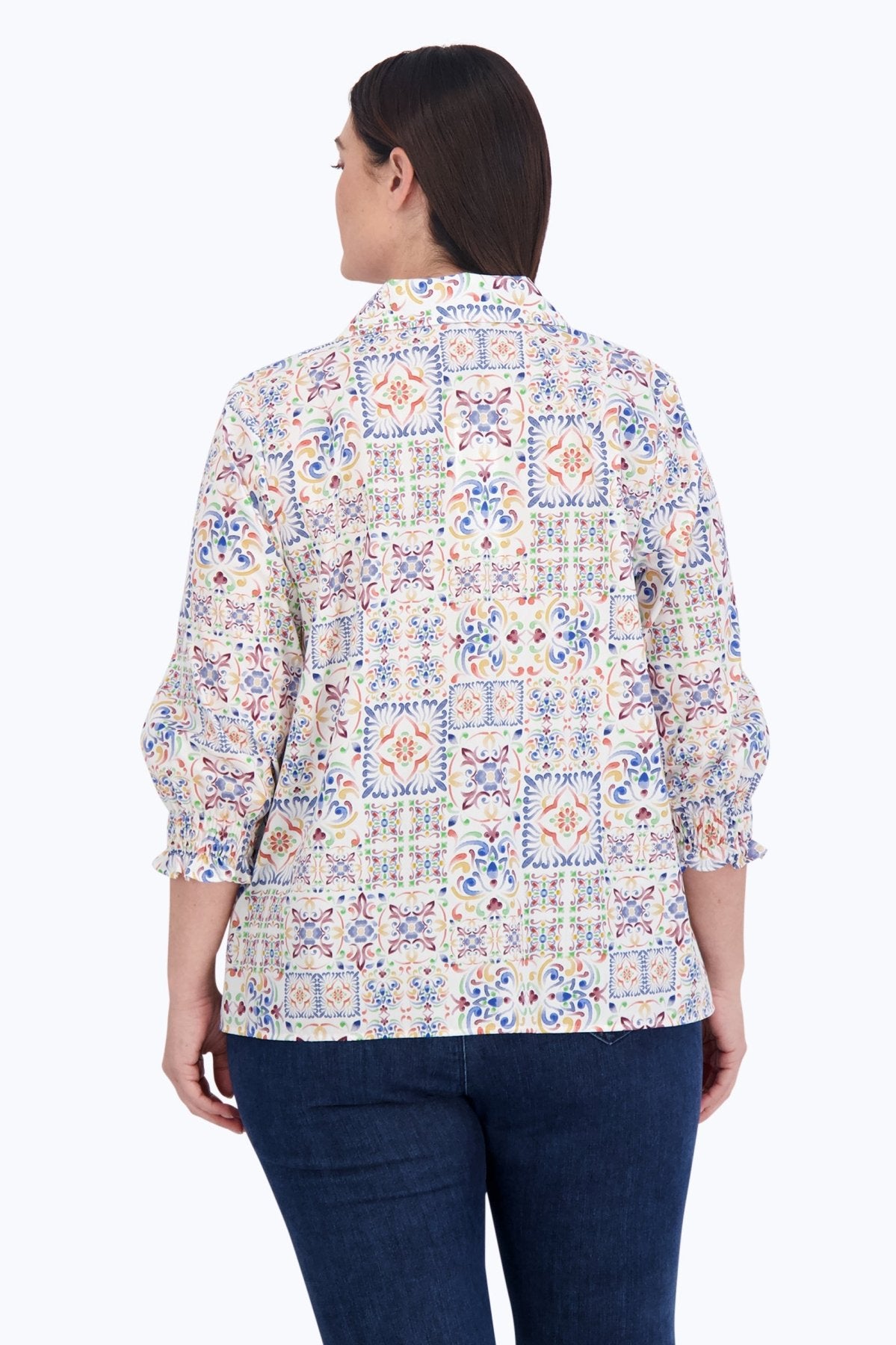 Alexis Plus No Iron Watercolor Mosaic Popover