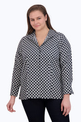 Katie Plus No Iron Diamond Grid Shirt