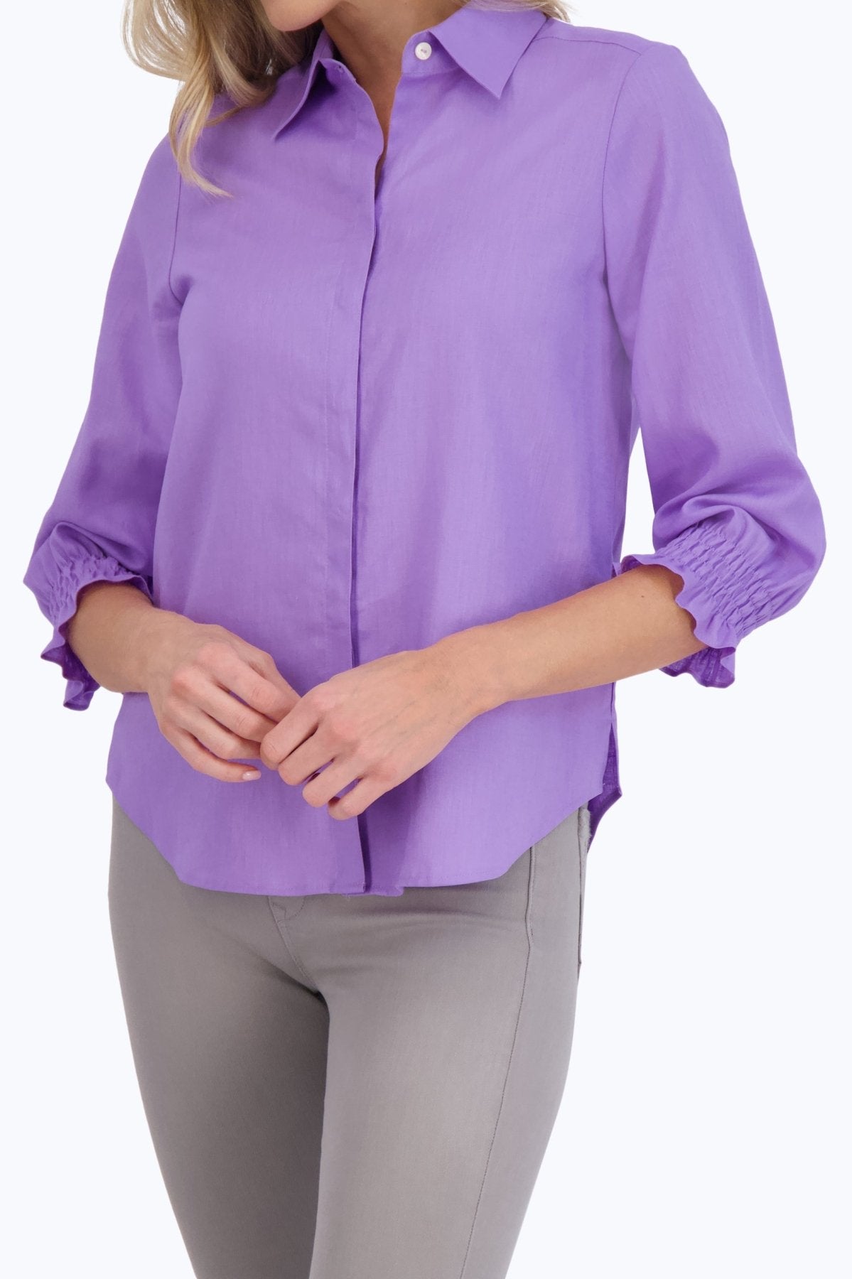 Olivia Easy Care Solid Linen Shirt