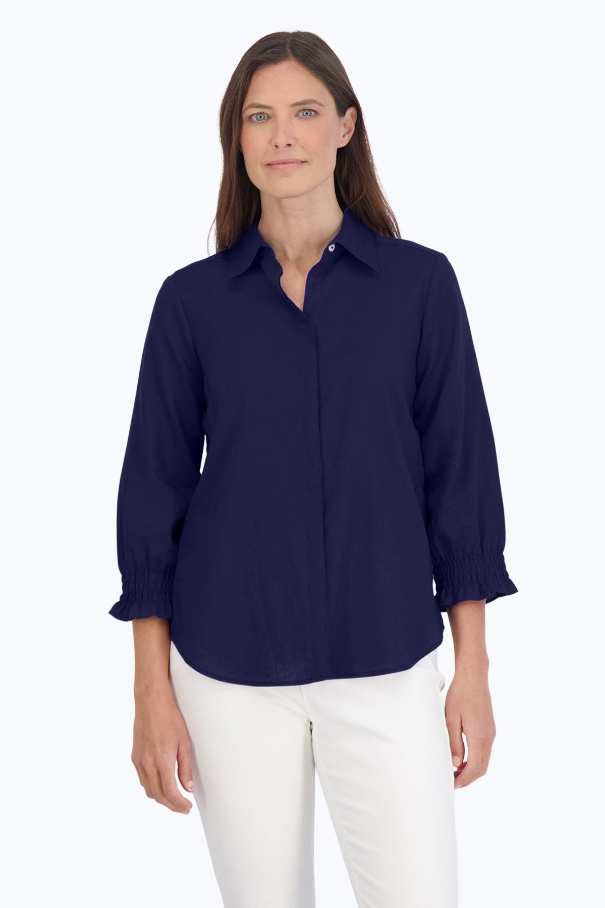 Olivia Easy Care Solid Linen Shirt