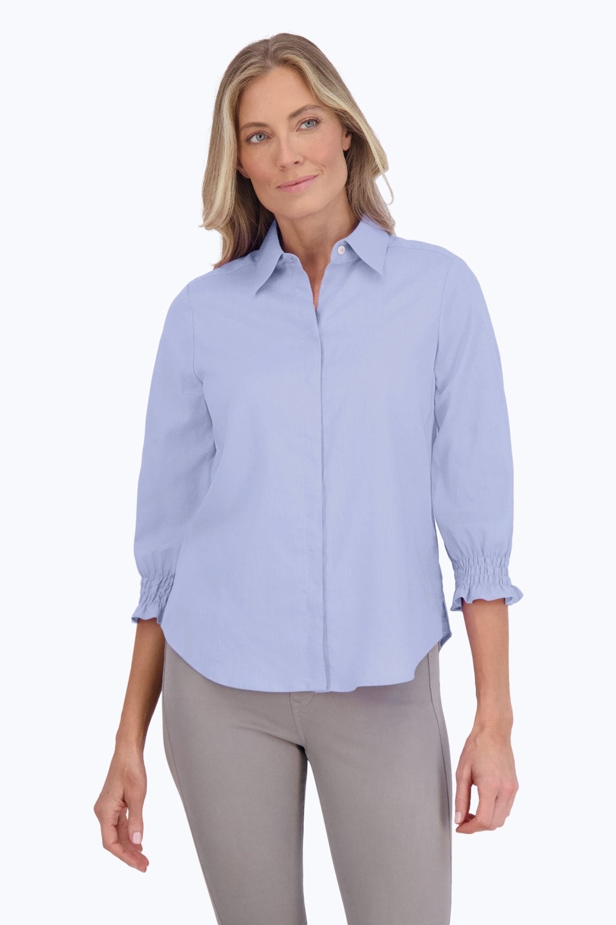 Olivia Easy Care Solid Linen Shirt