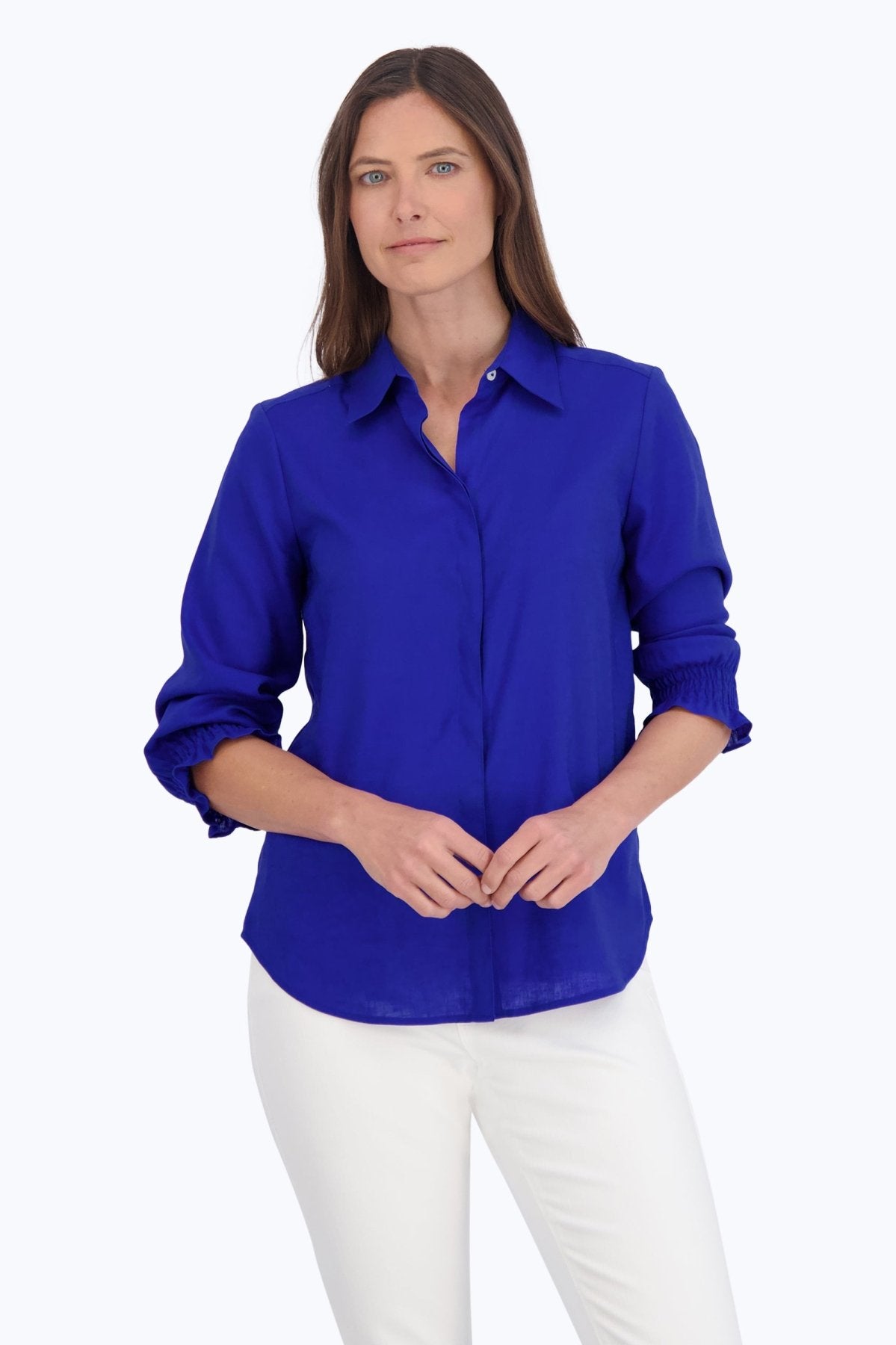 Olivia Easy Care Solid Linen Shirt