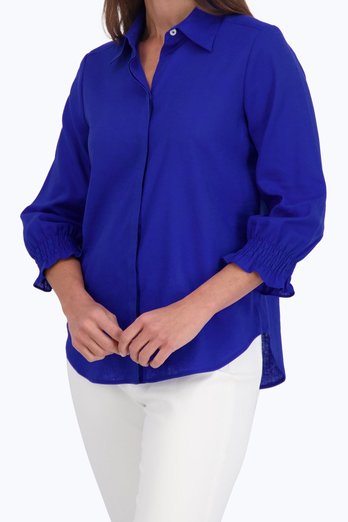 Olivia Easy Care Solid Linen Shirt